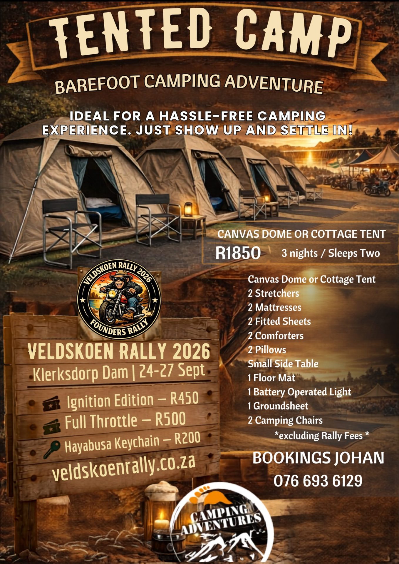 Tented Village at Veldskoen Rally 2026